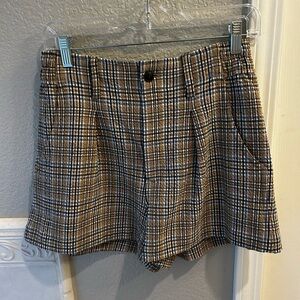 Madewell Black and Tan Plaid Women's Shorts